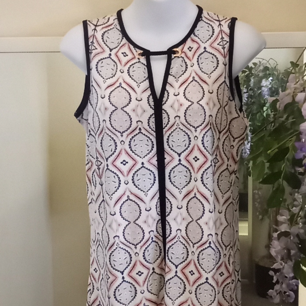 Ivanka Trump Printed  Sleeveless Top